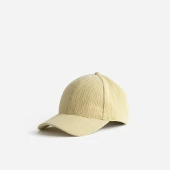 Casquette TEXTO jaune effet côtelé