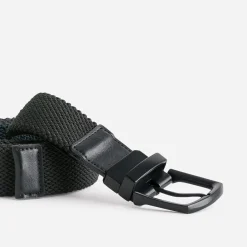 Ceinture réversible noire et marine tressée
