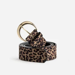 Ceinture TEXTO beige imprimé effet léopard