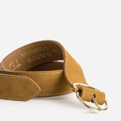 Ceinture TEXTO camel cuir velours
