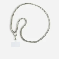 Chaîne-bijou TEXTO argentée pour téléphone