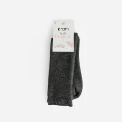 Chaussettes grises pailletées argent