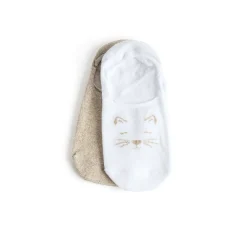 Chaussettes invisibles blanches et dorées