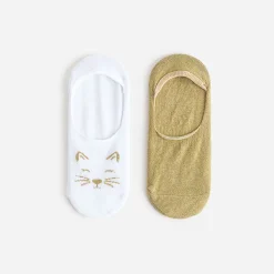 Chaussettes invisibles blanches et dorées