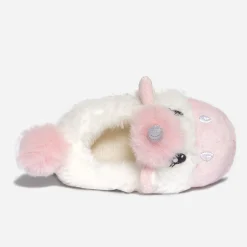 Chausson-licorne blanc et rose