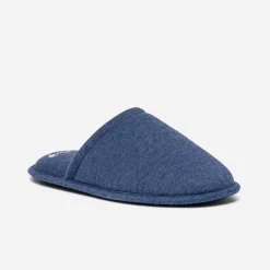 Chausson-mule bleu en textile