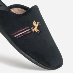 Chausson-mule noir homme