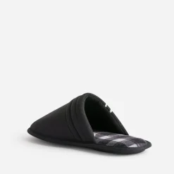 Chausson-mule noire première carreaux