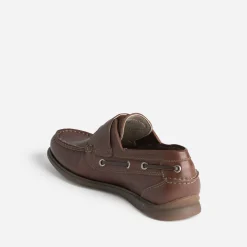Chaussure-bateau FLUCHOS cognac en cuir à scratch