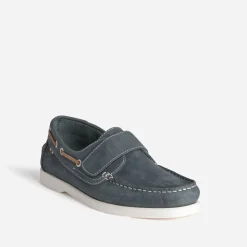 Chaussure-bateau marine cuir scratch