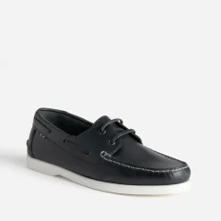 Chaussure-bateau marine en cuir