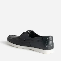 Chaussure-bateau marine en cuir