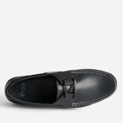 Chaussure-bateau marine en cuir