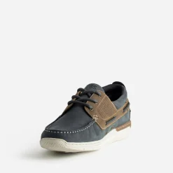Chaussure-bateau TBS marine et marron cuir