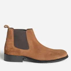 Chelsea boots camel cuir velours