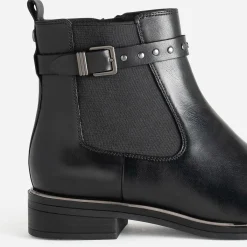 Chelsea boots CAPRICE noir en cuir bride cloutée