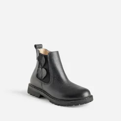 Chelsea boots éco-conçu BUGGY noir cuir décor cœurs