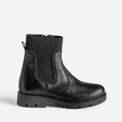 Chelsea boots éco-conçu BUGGY noir cuir tige élastiquée