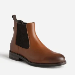 Chelsea boots cognac en cuir