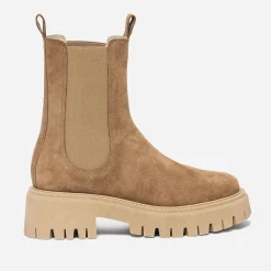Chelsea boots cranté TEXTO camel cuir velours