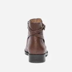 Chelsea boots ERAM FLEX cognac en cuir avec bride