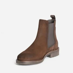 Chelsea boots marron cuir velours