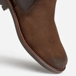 Chelsea boots marron cuir velours