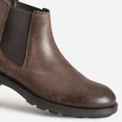 Chelsea boots marron en cuir brossé