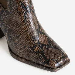 Chelsea boots marron imprimé effet python