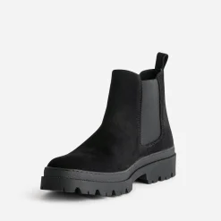 Chelsea boots noir cuir velours