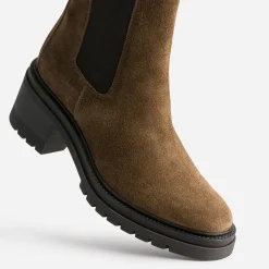 Chelsea boots TEXTO marron cuir velours