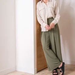 Chemise TEXTO beige rayures noires