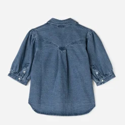 Chemise TEXTO en jean bleu manches courtes