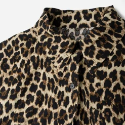 Chemise TEXTO marron à motif léopard