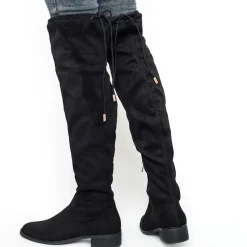 Cuissarde noire suédée à tige souple