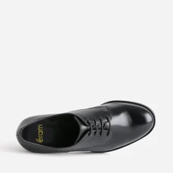 Derby à talon noir en cuir