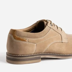 Derby beige cuir nubuck