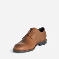Derby camel cuir embossé