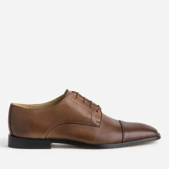 Derby cognac cuir bout droit