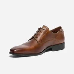 Derby cognac en cuir