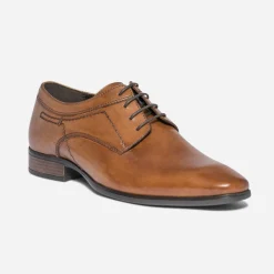 Derby cognac en cuir