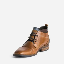 Derby cognac en cuir avec élastiques