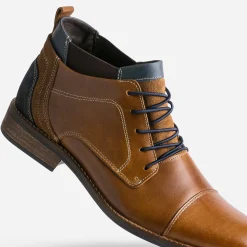 Derby cognac en cuir avec élastiques