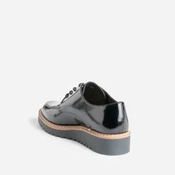 Derby compensé noir verni