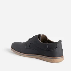 Derby confort noir en toile texturée