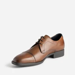 Derby FLUCHOS camel cuir bout droit