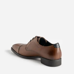 Derby FLUCHOS camel cuir bout droit
