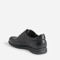 Derby FLUCHOS en cuir noir à scratch