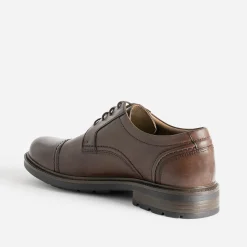 Derby marron en cuir détail bout droit