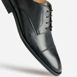 Derby noir cuir bout droit